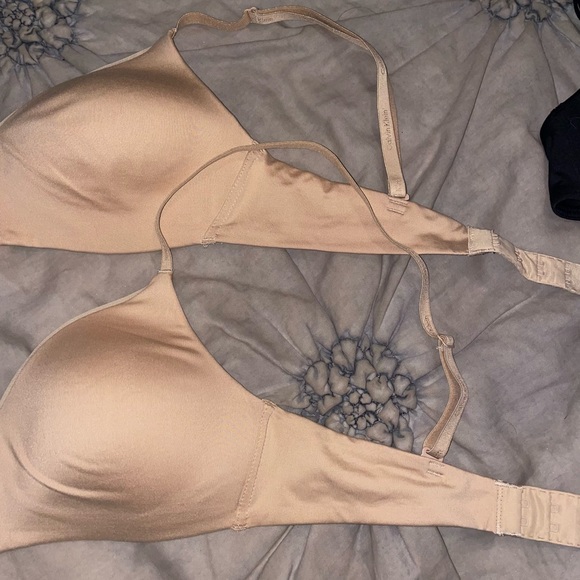 3 Calvin Klein Lightly Lined T-Shirt Bras size Small Nude and Black - Picture 3 of 6
